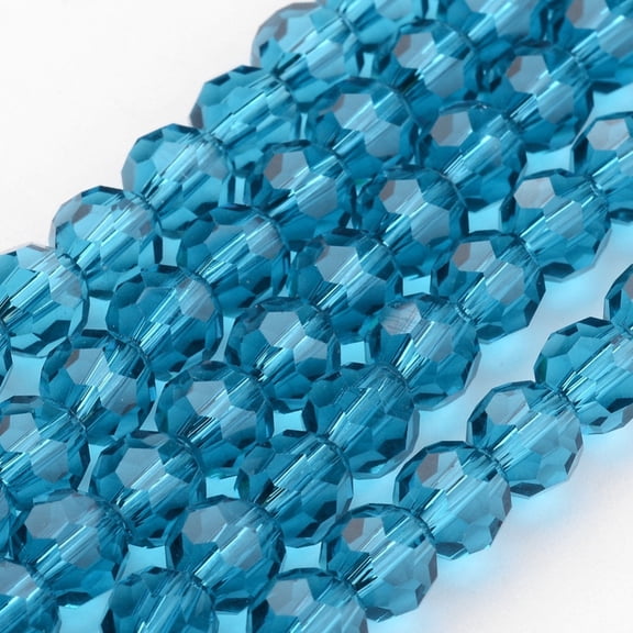 10strands Transparent Glass Bead Strands Imitate Austrian Faceted(32 Facets) Round Cyan 10mm Hole: 1mm about 65~68pcs/strand 58~62cm