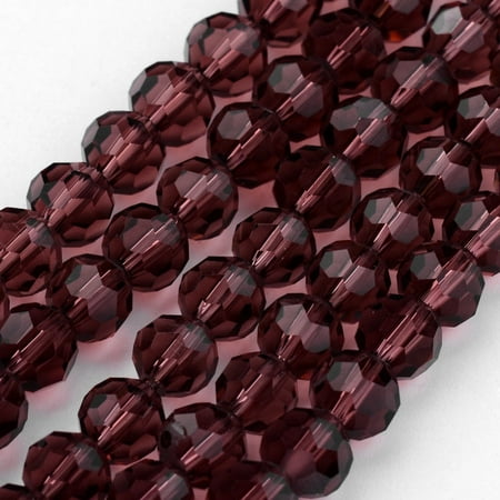 10strands Transparent Glass Bead Strands Imitate Austrian Faceted(32 Facets) Round Purple 10mm Hole: 1mm about 65~68pcs/strand 58~62cm