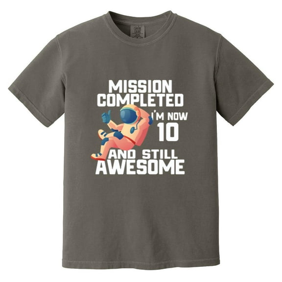 10th Birthday Astronaut Outer Space Ten Years Old Boy Comfort Color T-Shirt, Unisex, up to size 4XL