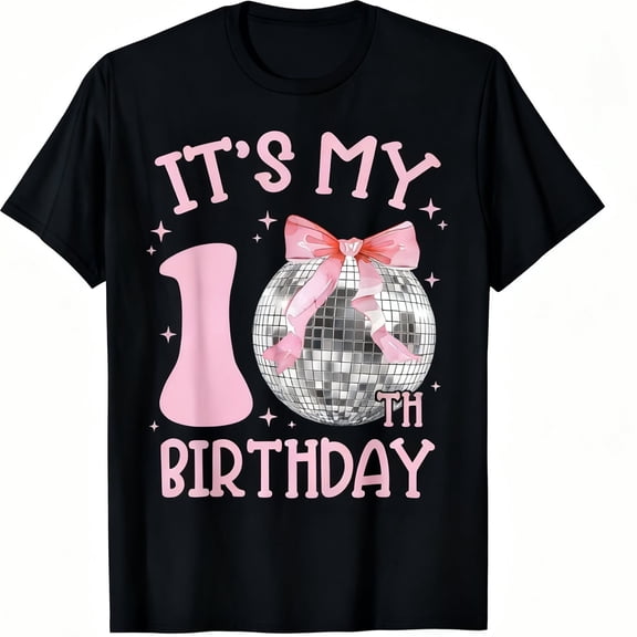 10th Birthday Coquette B1Ow Disco Ball 10 Year Old Birthday T-S1Hirt
