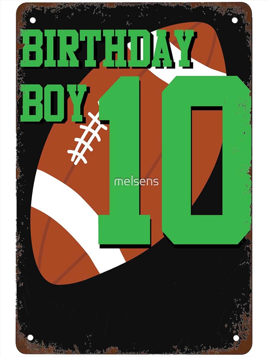 10th Birthday Football Boy Art 10 year old Field Players 8\\