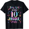 thumbnail image 1 of 10th Birthday Gift This Girl Is Now 10 Double Digits Tie Dye T-Shirt Black 3X-Large, 1 of 4