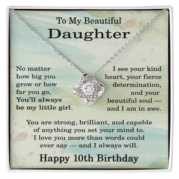 10th Birthday Gifts for Daughter - 10th Birthday Necklace for Daughter - Birthday Gift Ideas for 10 Year Old Daughter Title: 14K White Gold Finish, Box Choice: Standard Box