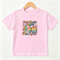 thumbnail image 1 of 10th Birthday Girls Graphic Tee, Rainbow Double Digits Peace 100% Cotton Kids Short Sleeve T-Shirt, 1 of 5