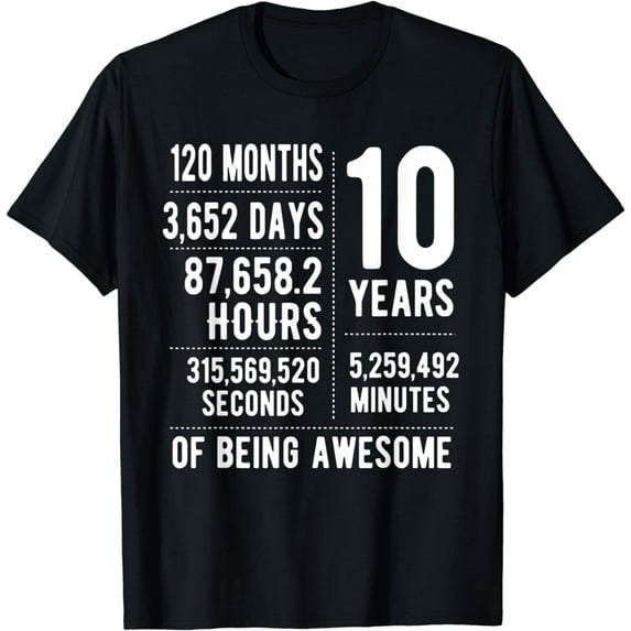 10th Birthday Idea For Boys & Girls Funny 10 Years Old T-Shirt