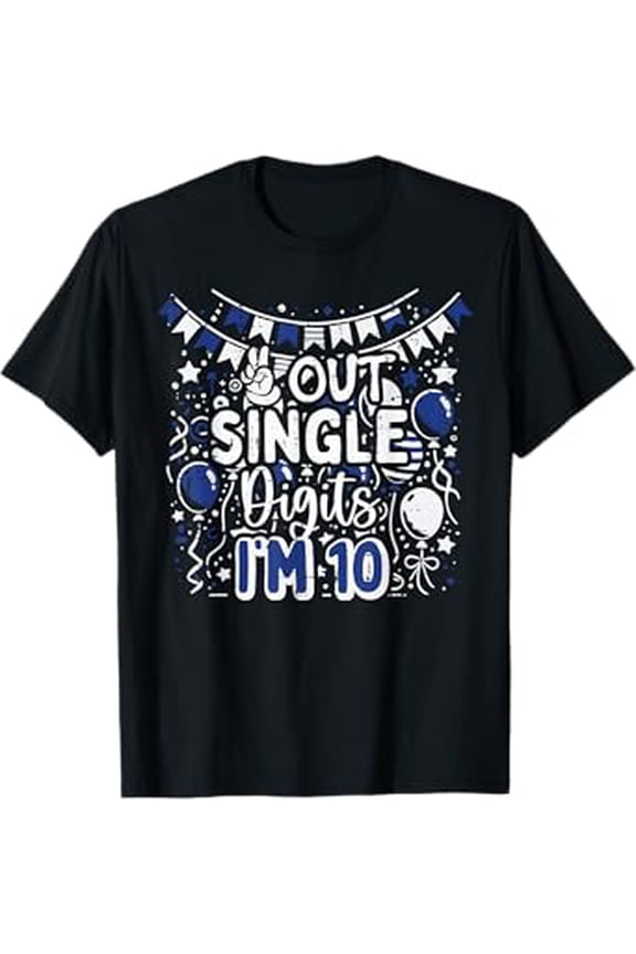 10th Birthday Peace Single Digits Im 10 Bday Boys Girls T-Shirt