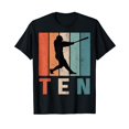10th Birthday Retro Baseball Player Boys Kids 10 Years Old TShirt