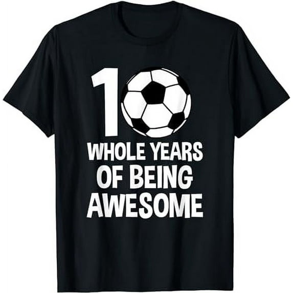 10th Birthday Shirt for Girls Boys Soccer Sports Theme