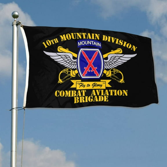10th Combat Aviation Brigade Falcons 10th Mountain Division US Army Flag 3x5Feet Outdoor Indoor Decoration Flag with Brass Grommets