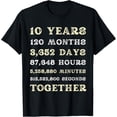 thumbnail image 1 of 10th Wedding Anniversary T-Shirt for Men and Women, Funny 10 Years Together Relationship Gift, Retro Casual Short Sleeve Graphic Tee for Husband Wife Couple Celebration, 1 of 6