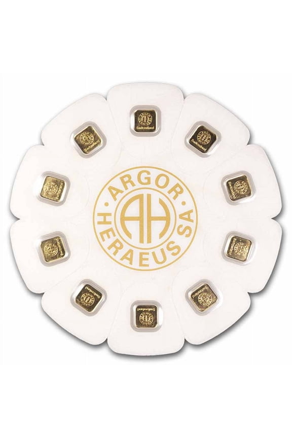 10x 1 gram Gold Bar - Argor-Heraeus Goldseed (In Assay)