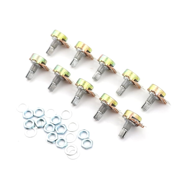 10x 100K Ohm Linear Taper Rotary Potentiometer Panel Pot B100K 15mm 3Pin WH14.WA