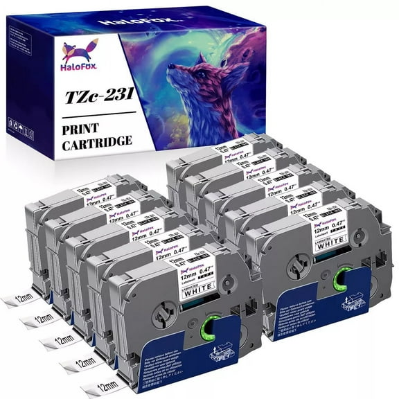 10x 12mm 0.47" Tape Compatible with Brother P-Touch Label Maker PT-D210 TZe231
