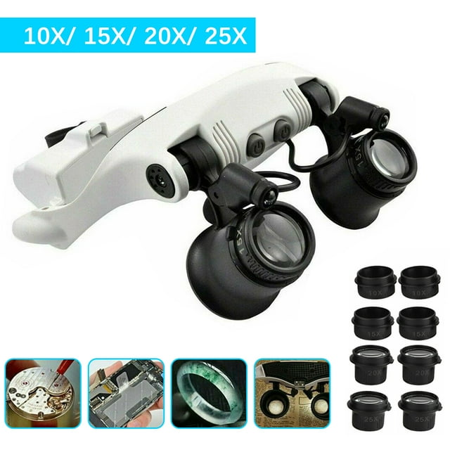 10x 15x 20x 25x Repair Magnifier Glasses Loupe Head Wearing Watch Repair Magnifying Glass 7466