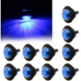thumbnail image 1 of 10x 3/4" Round LED Clearence Light Front Rear Side Marker Indicators Light for Truck Car Bus Trailer Van Caravan Boat, Taillight Brake Stop Lamp (Blue, 12V), 1 of 13