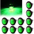 thumbnail image 1 of 10x 3/4" Round LED Clearence Light Front Rear Side Marker Indicators Light for Truck Car Bus Trailer Van Caravan Boat, Taillight Brake Stop Lamp (Green, 12V), 1 of 13