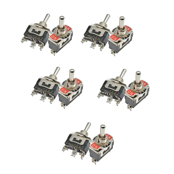 10x 3-Pin Screw ON-OFF-ON Toggle Switch Car 12V DC Latching Metal 15A 250V AC