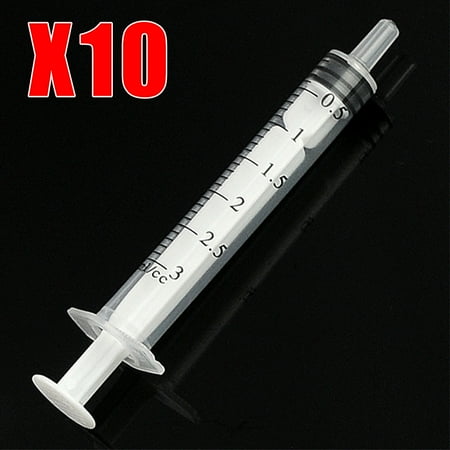 10x 3mL Plastic Syringe Injector Liquid Ink Luer Slip Tip Plant Sterile Feeder