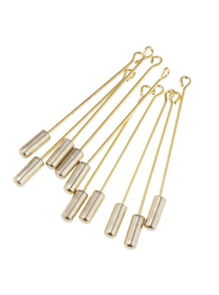 10 Pieces Men' Flower Glue On lapel pin stick Pin For Suit Boutonniere Pins  - Gold, 7cm