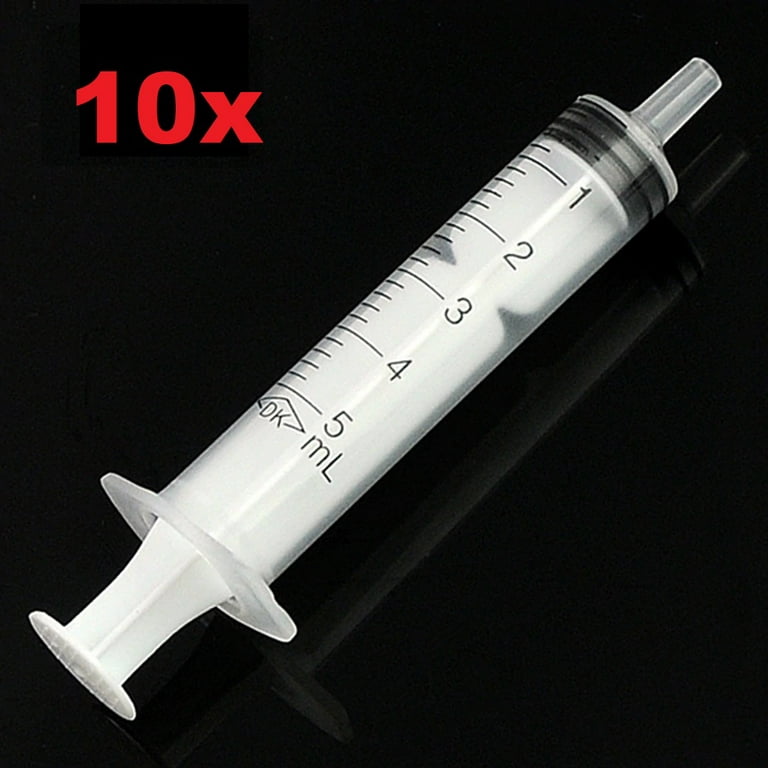 10x 5mL Disposable Plastic Luer Slip Tip Syringe Liquid Graduated 5cc  Sterile