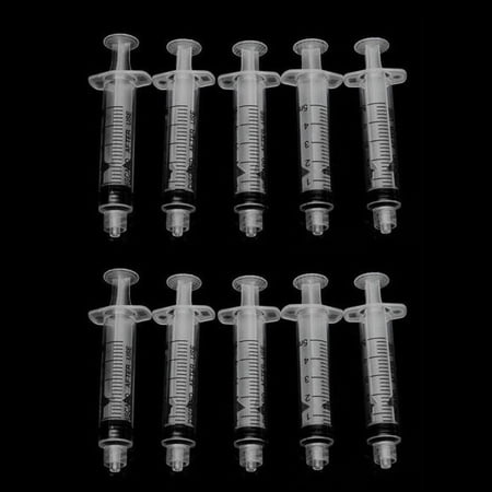 10x 5mL Plastic Syringe Luer Lock Screw Tip End Liquid Animal Feeder 5cc Sterile