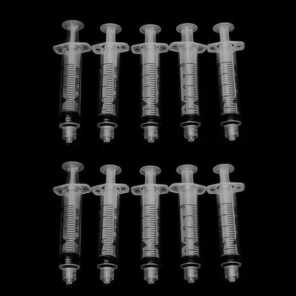 10x 5mL Plastic Syringe Luer Lock Screw Tip End Liquid Animal Feeder 5cc Sterile