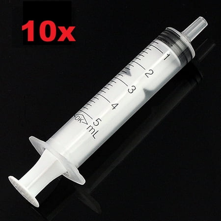 10x 5mL Plastic Syringe Luer Slip Tip Liquid Graduated Animal Feeder 5cc Sterile
