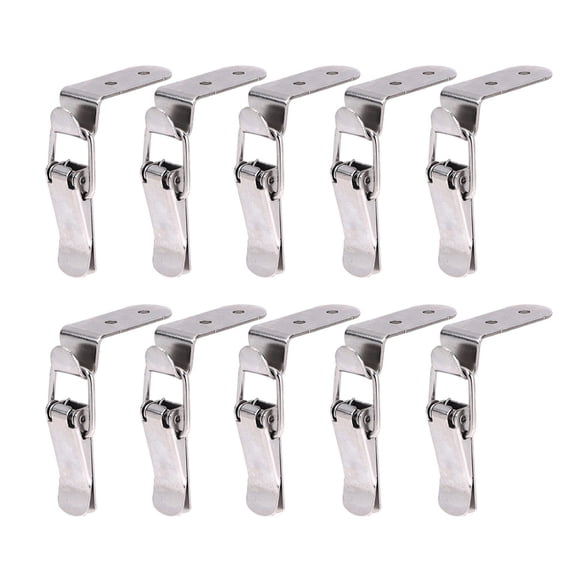 10x 90 Degree Duckbill Hook Lock Stainless Steel Spring Loaded Pull Latch Clip