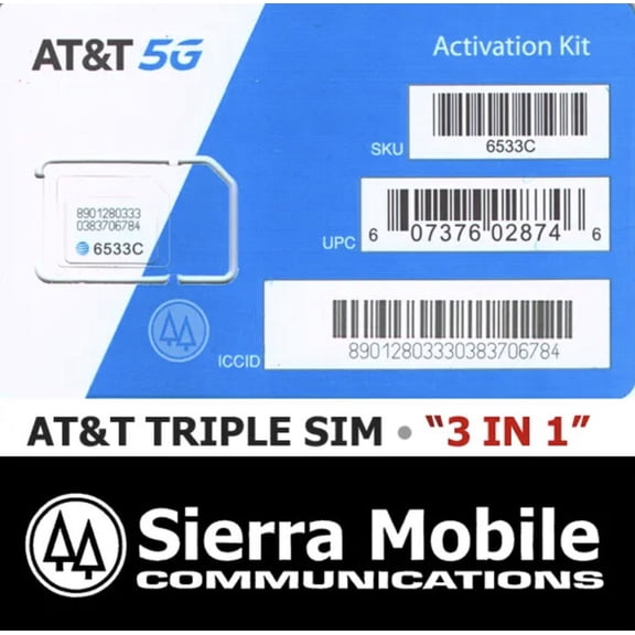 10x AT&T 5G TRIPLE SIM CARD "3 IN 1" NANO 4G 5G LTE ATT  LOT 10  USPS TRACKING
