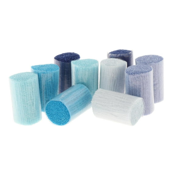 10x Acrylic Hook Rug Yarn Pre Cut Individual Assorted Yarn Bundles Sewing Tool for Rug Making Cushion Adults , Blue Series Blue Latch Hook 10rolls
