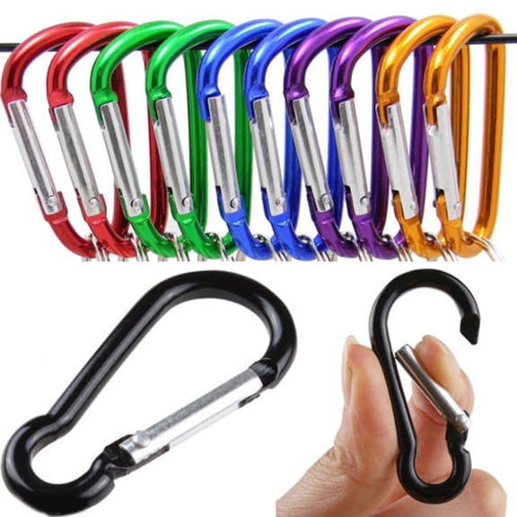 10x Aluminum Alloy Carbine Key/ Chain Hook Clip Buckle/ Slide Lock Hiking Climbing Outdoor /Camping Snap Clip Lock Tool Parts