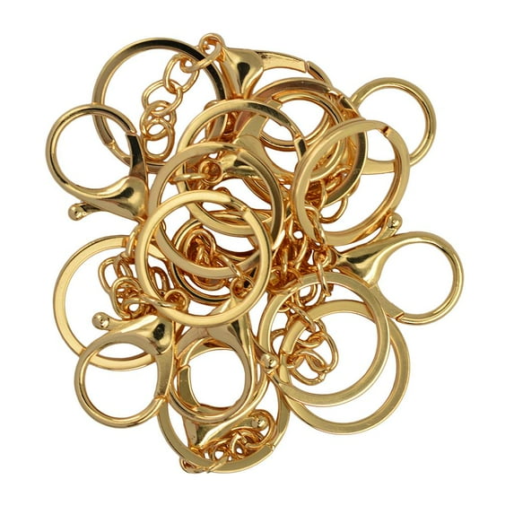 10x Bag Charms Lobster Claw Clasps 65mm Clip Split Chains Findings Gold