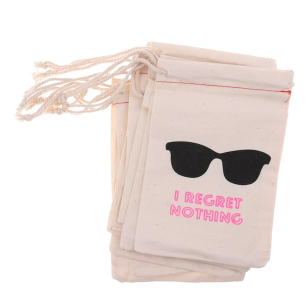 10x Bags I Don t Regret Anything Sunglasses Muslin Bag