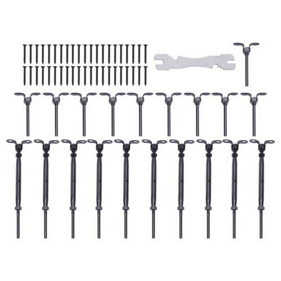 10x Black Cable Railing Kit 1/8" Swage Toggle Turnbuckle Hardware T316 Stainless