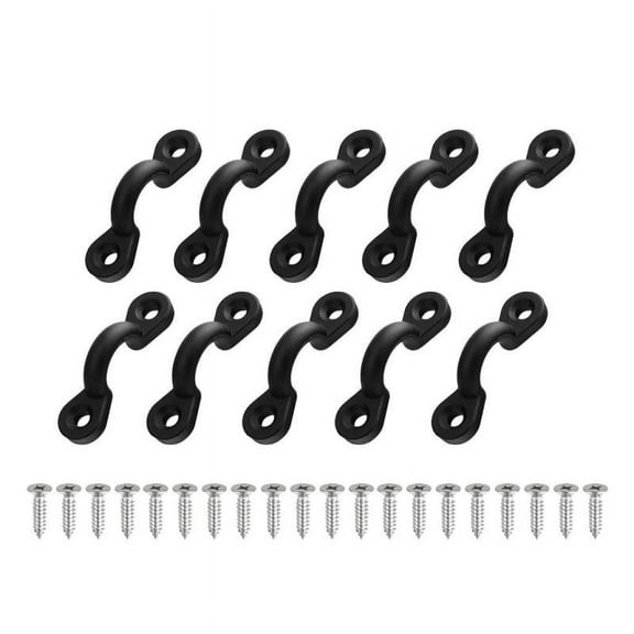 10x Black Durable Nylon Pad Eye Plate Eye Hook Hanger for Marine