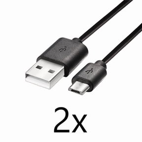 2x Black Micro USB Charge Data Cable 3ft Long for Samsung Galaxy Note5/A6/J3/J7