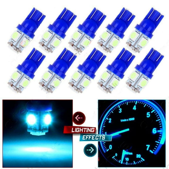 10x Blue LED Instrument Dash Gauge Light Lamp For Replace T10 168 2825 W5W 2886X