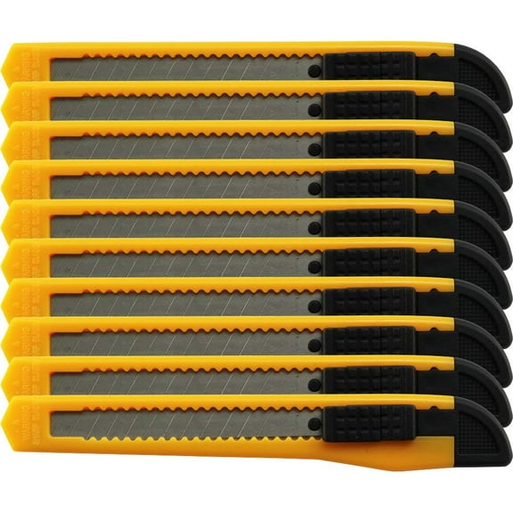 10x Bulk Small Yellow Utility Knife Box Cutters Snap Off Blade 9MM Blade