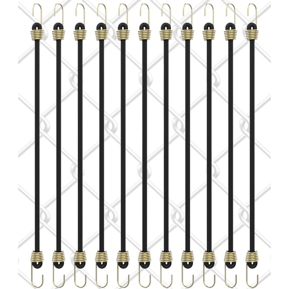 10x Bungee Cord Strap with Hooks for Gamechanger Phone Fence Mount Stability via Baseball, Softball, Tennis, Pickleball