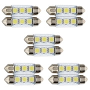 10x C5W 3 LED SMD 5050 36mm Xenon White Bulb Plate Festoons Dome Ceiling Lamp Car Light