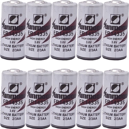 10x ER14335 2/3AA Batteries 3.6V 1650mAh Primary Lithium Battery Replacement for Xeno XL-055F XL-055H for Tadiran TL-2155 TL-4955 TL-5155 TL-5955 SL-361 SL-761