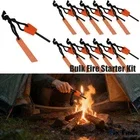 10x Emergency Flint Fire Starter Rod Lighter Magnesium Camping Tool Kits