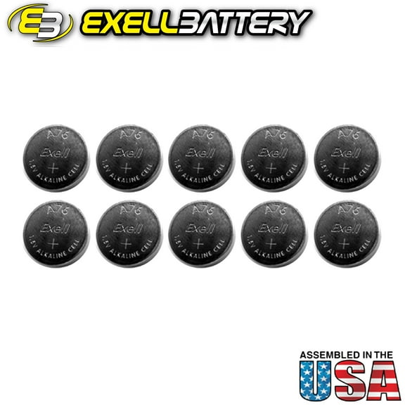 10x Exell A76 1.5V LR44 Alkaline Watch Battery AG13