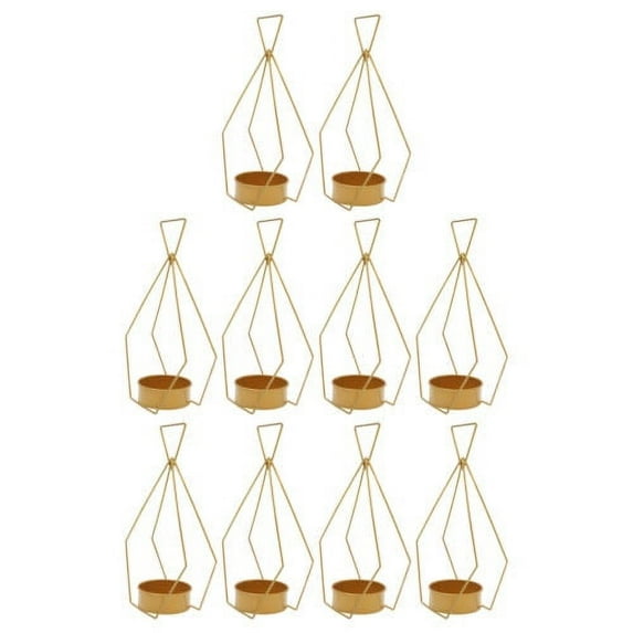 10x Gold Metal Diamond Shape Flower Vases Wedding Party Centerpieces Vases Decor