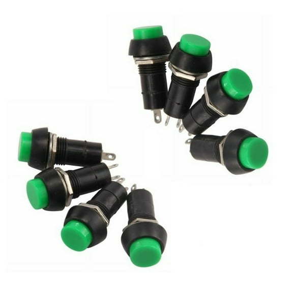 10x Green Push Button Switch Car/Truck/General Momentary Reset 12V AC 125V/250V