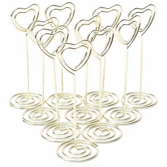 10x Heart Pattern Table Number Name Card Holder Party Memo Photo Stand Note Clip