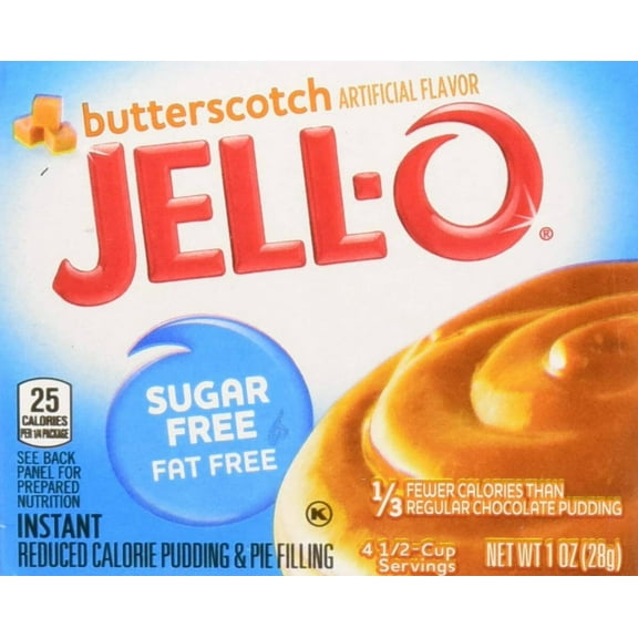 Jell-O Sugar Free Instant Pudding Pie Filling, Butterscotch, 1 Ounce Pack of 10-5263066132
