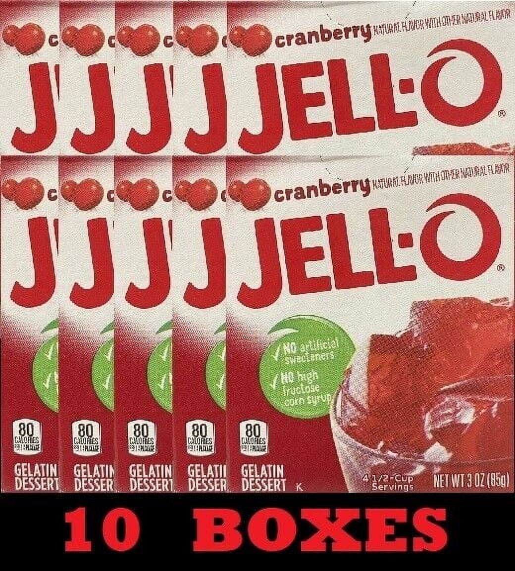 10x Jello CRANBERRY Gelatin Dessert 3 oz Box JellO 10 BOXES BULK
