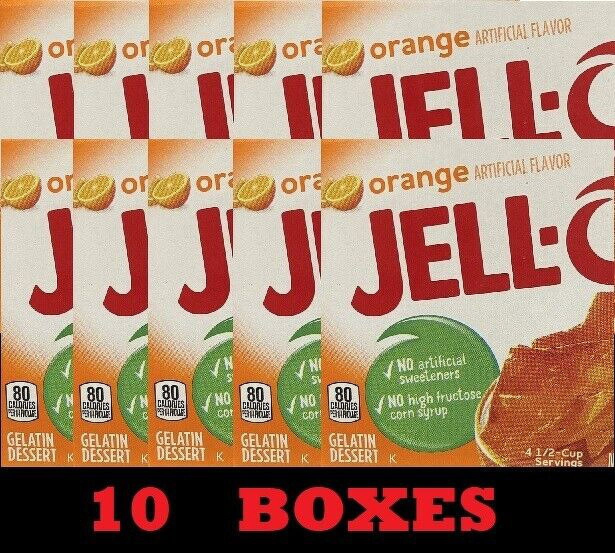 10x Jello ORANGE Gelatin Dessert 3 oz Box JellO 10 BOXES BULK