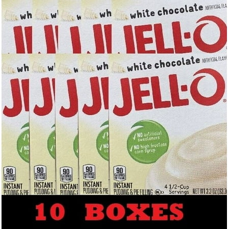 10x Jello WHITE CHOCOLATE Instant Pudding & Pie Filling Mix 3.3oz 10 BOXES